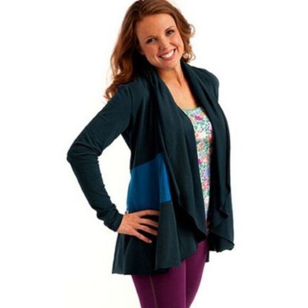 MATILDA JANE Moody Jersey Open Waterfall‎ Cardigan Blue Small